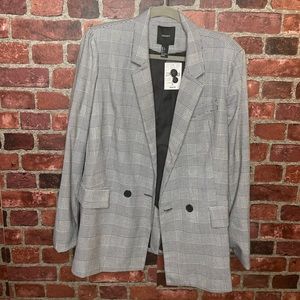 Black and white plaid blazer from forever 21